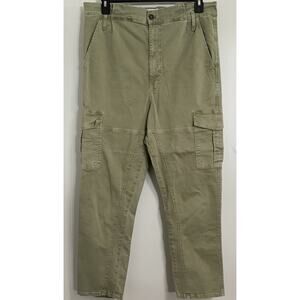 Frame Women's Safari Paperbag Cargo Pants in Washed Olive Green Size 32 X 28